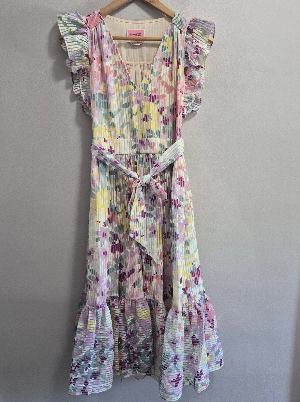 Kate Spade New York NWOT CREAM Women's Painted Petals Burnout Dress Size 0